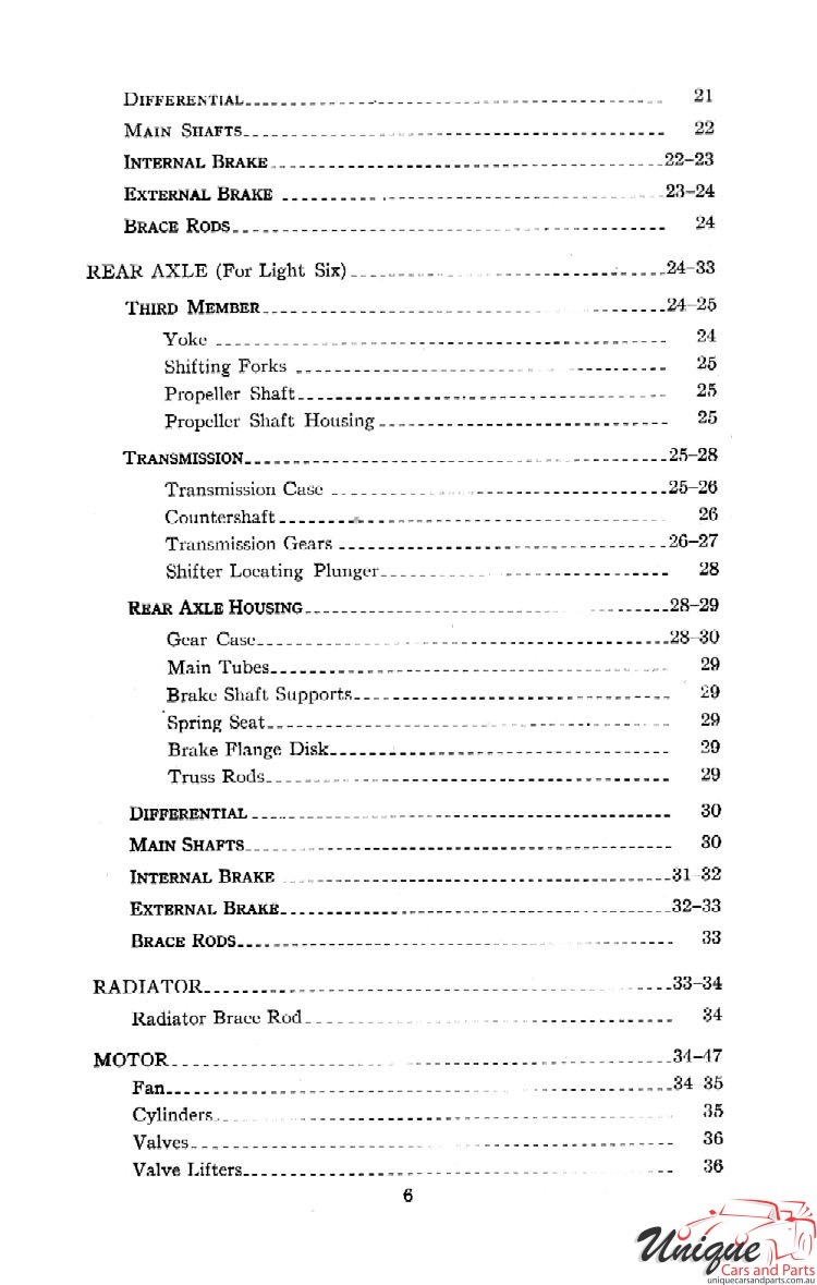 1912 Chevrolet Light and Little Six Parts Price List Page 55